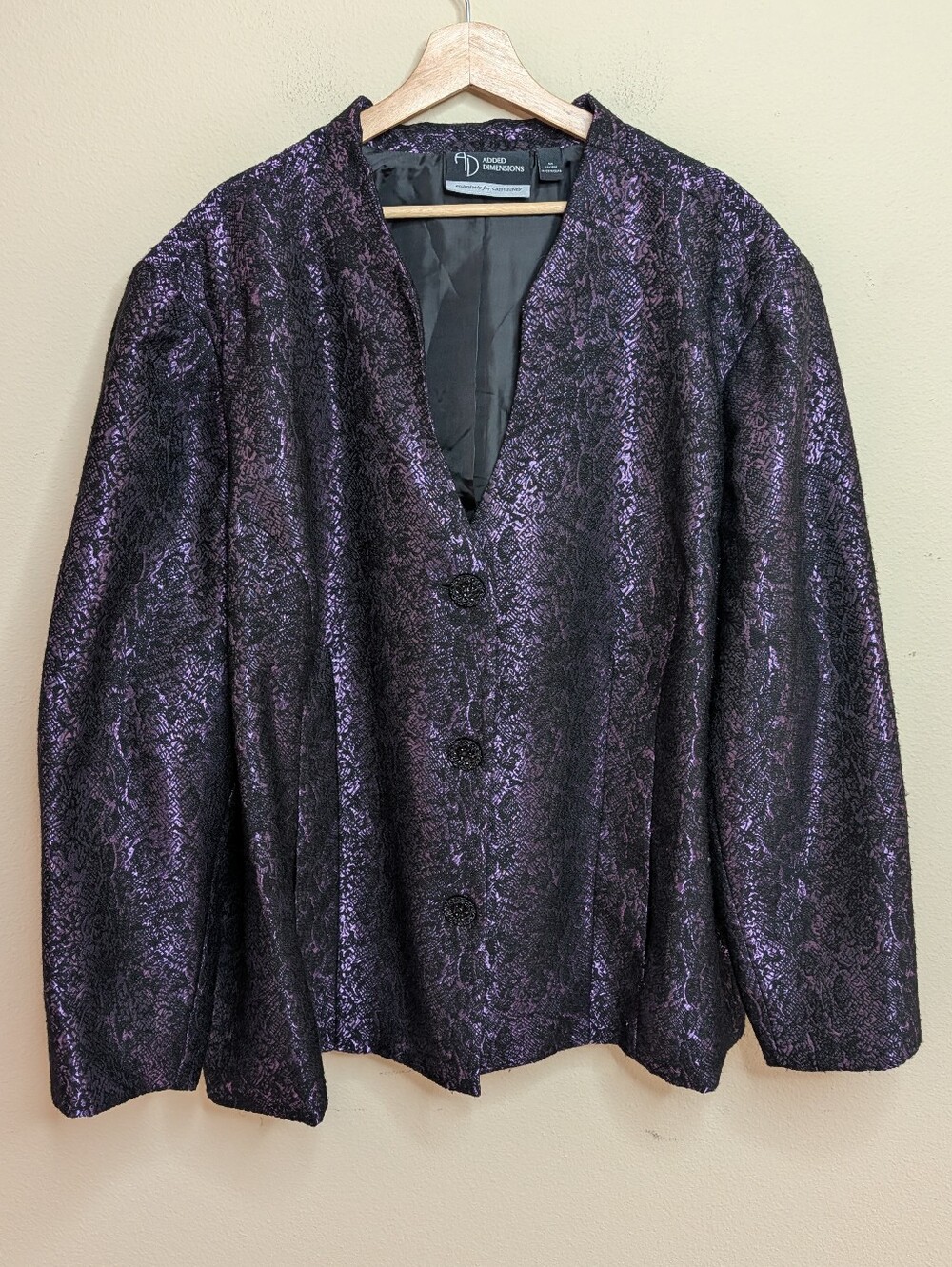 NWT Added Dimensions Catherines Purple Jacquard Blazer 5X